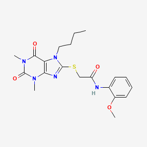 2-[(7-butyl-1,3-dimethyl-2,6-dioxo-2,3,6,7-tetrahydro-1H-purin-8-yl)sulfanyl]-N-(2-methoxyphenyl)acetamide