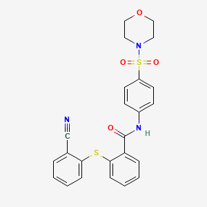 molecular formula C24H21N3O4S2 B11080615 2-[(2-cyanophenyl)sulfanyl]-N-[4-(morpholine-4-sulfonyl)phenyl]benzamide 