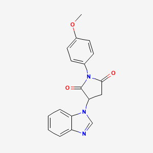 molecular formula C18H15N3O3 B11080643 3-(1H-benzimidazol-1-yl)-1-(4-methoxyphenyl)pyrrolidine-2,5-dione 