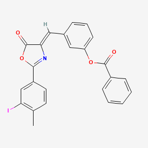 3-{(Z)-[2-(3-iodo-4-methylphenyl)-5-oxo-1,3-oxazol-4(5H)-ylidene]methyl}phenyl benzoate