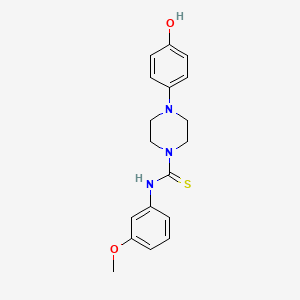 molecular formula C18H21N3O2S B11080680 4-(4-hydroxyphenyl)-N-(3-methoxyphenyl)piperazine-1-carbothioamide 