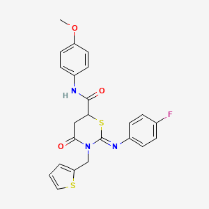 (2Z)-2-[(4-fluorophenyl)imino]-N-(4-methoxyphenyl)-4-oxo-3-(thiophen-2-ylmethyl)-1,3-thiazinane-6-carboxamide