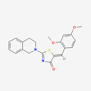 molecular formula C21H20N2O3S B11080686 (5Z)-2-(3,4-dihydroisoquinolin-2(1H)-yl)-5-(2,4-dimethoxybenzylidene)-1,3-thiazol-4(5H)-one 