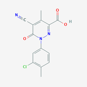 molecular formula C14H10ClN3O3 B11080710 1-(3-Chloro-4-methylphenyl)-5-cyano-4-methyl-6-oxo-1,6-dihydropyridazine-3-carboxylic acid 