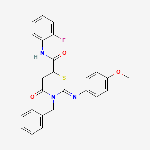 (2Z)-3-benzyl-N-(2-fluorophenyl)-2-[(4-methoxyphenyl)imino]-4-oxo-1,3-thiazinane-6-carboxamide