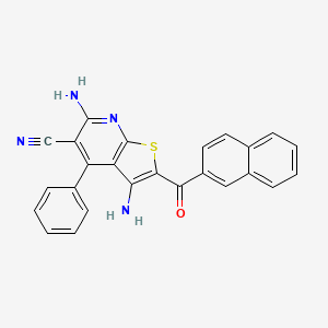 3,6-Diamino-2-(naphthalen-2-ylcarbonyl)-4-phenylthieno[2,3-b]pyridine-5-carbonitrile