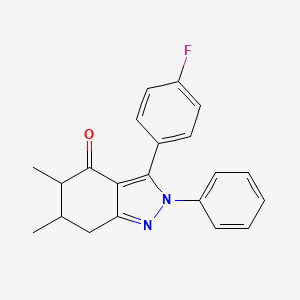 molecular formula C21H19FN2O B11080747 Indazol-4-one, 3-(4-fluorophenyl)-5,6-dimethyl-2-phenyl-2,5,6,7-tetrahydro- 