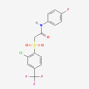 2-{[2-chloro-4-(trifluoromethyl)phenyl]sulfonyl}-N-(4-fluorophenyl)acetamide