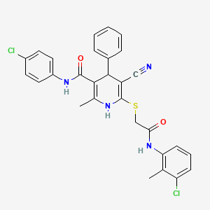 6-({2-[(3-chloro-2-methylphenyl)amino]-2-oxoethyl}sulfanyl)-N-(4-chlorophenyl)-5-cyano-2-methyl-4-phenyl-1,4-dihydropyridine-3-carboxamide