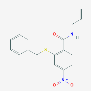 molecular formula C17H16N2O3S B11080795 2-(benzylsulfanyl)-4-nitro-N-(prop-2-en-1-yl)benzamide 