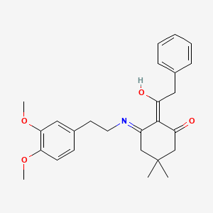 3-{[2-(3,4-Dimethoxyphenyl)ethyl]amino}-5,5-dimethyl-2-(phenylacetyl)cyclohex-2-en-1-one