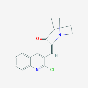 molecular formula C17H15ClN2O B11080824 (2E)-2-[(2-chloroquinolin-3-yl)methylidene]-1-azabicyclo[2.2.2]octan-3-one 