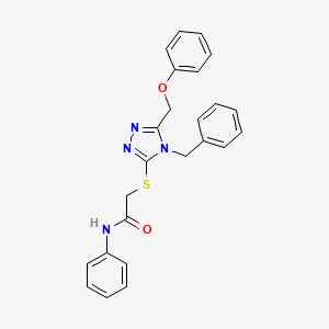 2-((4-Benzyl-5-(phenoxymethyl)-4H-1,2,4-triazol-3-yl)thio)-N-phenylacetamide