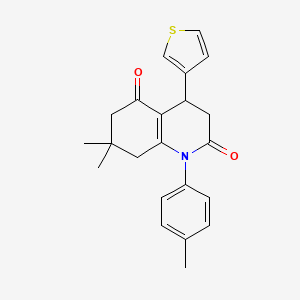 7,7-dimethyl-1-(4-methylphenyl)-4-(thiophen-3-yl)-4,6,7,8-tetrahydroquinoline-2,5(1H,3H)-dione