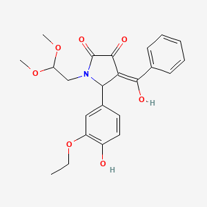 molecular formula C23H25NO7 B11080911 1-(2,2-dimethoxyethyl)-5-(3-ethoxy-4-hydroxyphenyl)-3-hydroxy-4-(phenylcarbonyl)-1,5-dihydro-2H-pyrrol-2-one 