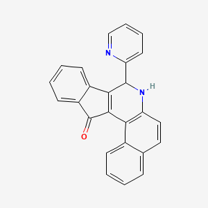 molecular formula C25H16N2O B11080923 8-(2-Pyridyl)-7,8-dihydro-13H-benzo[F]indeno[1,2-C]quinolin-13-one 