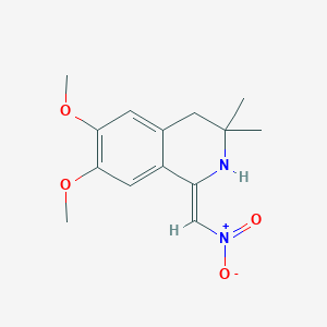 molecular formula C14H18N2O4 B11080927 (1Z)-6,7-dimethoxy-3,3-dimethyl-1-(nitromethylidene)-1,2,3,4-tetrahydroisoquinoline 