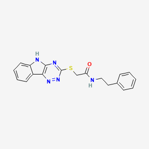 molecular formula C19H17N5OS B11080948 N-(2-phenylethyl)-2-(5H-[1,2,4]triazino[5,6-b]indol-3-ylsulfanyl)acetamide 