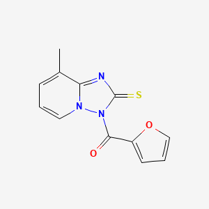 Furan-2-yl-(8-methyl-2-sulfanylidene-[1,2,4]triazolo[1,5-a]pyridin-3-yl)methanone