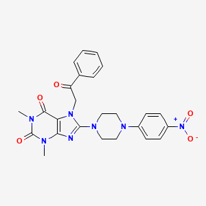 1,3-dimethyl-8-[4-(4-nitrophenyl)piperazin-1-yl]-7-(2-oxo-2-phenylethyl)-3,7-dihydro-1H-purine-2,6-dione