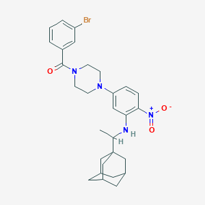 (3-Bromophenyl)[4-(4-nitro-3-{[1-(tricyclo[3.3.1.1~3,7~]dec-1-yl)ethyl]amino}phenyl)piperazin-1-yl]methanone