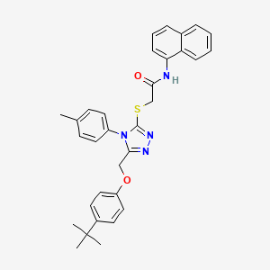 2-({5-[(4-tert-butylphenoxy)methyl]-4-(4-methylphenyl)-4H-1,2,4-triazol-3-yl}sulfanyl)-N-(naphthalen-1-yl)acetamide