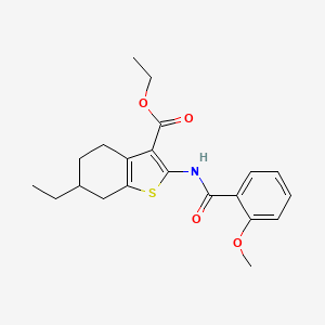 molecular formula C21H25NO4S B11081040 Ethyl 6-ethyl-2-{[(2-methoxyphenyl)carbonyl]amino}-4,5,6,7-tetrahydro-1-benzothiophene-3-carboxylate 