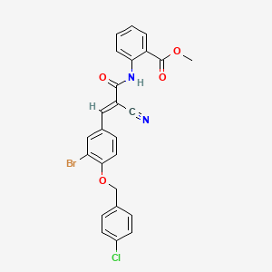 methyl 2-{[(2E)-3-{3-bromo-4-[(4-chlorobenzyl)oxy]phenyl}-2-cyanoprop-2-enoyl]amino}benzoate