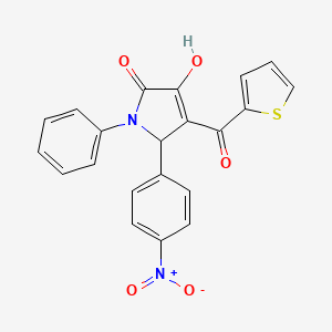 3-hydroxy-5-(4-nitrophenyl)-1-phenyl-4-(thien-2-ylcarbonyl)-1,5-dihydro-2H-pyrrol-2-one