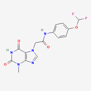 molecular formula C15H13F2N5O4 B11081064 N-[4-(difluoromethoxy)phenyl]-2-(3-methyl-2,6-dioxo-1,2,3,6-tetrahydro-7H-purin-7-yl)acetamide 