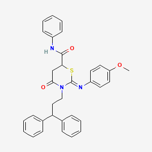 (2Z)-3-(3,3-diphenylpropyl)-2-[(4-methoxyphenyl)imino]-4-oxo-N-phenyl-1,3-thiazinane-6-carboxamide