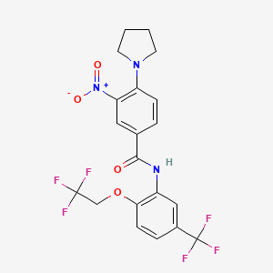 3-nitro-4-(pyrrolidin-1-yl)-N-[2-(2,2,2-trifluoroethoxy)-5-(trifluoromethyl)phenyl]benzamide