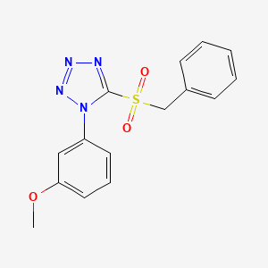 molecular formula C15H14N4O3S B11081113 5-(benzylsulfonyl)-1-(3-methoxyphenyl)-1H-tetrazole 