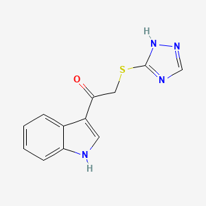 molecular formula C12H10N4OS B11081137 1-(1H-indol-3-yl)-2-(4H-1,2,4-triazol-3-ylsulfanyl)ethan-1-one 