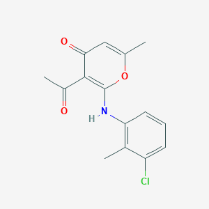 3-Acetyl-2-(3-chloro-2-methylanilino)-6-methyl-4H-pyran-4-one