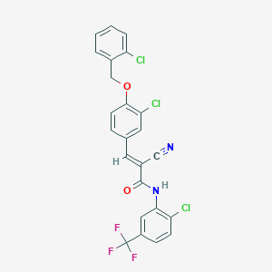 (2E)-3-{3-chloro-4-[(2-chlorobenzyl)oxy]phenyl}-N-[2-chloro-5-(trifluoromethyl)phenyl]-2-cyanoprop-2-enamide