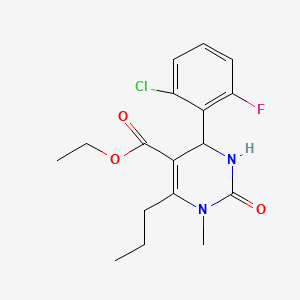 molecular formula C17H20ClFN2O3 B11081200 Ethyl 4-(2-chloro-6-fluorophenyl)-1-methyl-2-oxo-6-propyl-1,2,3,4-tetrahydropyrimidine-5-carboxylate 