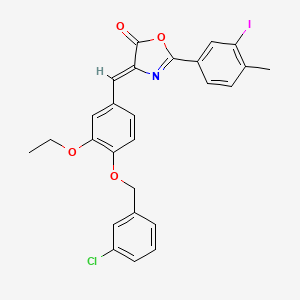 (4Z)-4-{4-[(3-chlorobenzyl)oxy]-3-ethoxybenzylidene}-2-(3-iodo-4-methylphenyl)-1,3-oxazol-5(4H)-one