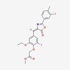 methyl (2-ethoxy-6-iodo-4-{(E)-[2-(3-iodo-4-methylphenyl)-5-oxo-1,3-oxazol-4(5H)-ylidene]methyl}phenoxy)acetate