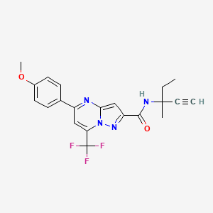 molecular formula C21H19F3N4O2 B11081257 5-(4-methoxyphenyl)-N-(3-methylpent-1-yn-3-yl)-7-(trifluoromethyl)pyrazolo[1,5-a]pyrimidine-2-carboxamide 