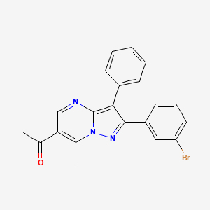 1-[2-(3-Bromophenyl)-7-methyl-3-phenylpyrazolo[1,5-a]pyrimidin-6-yl]ethanone