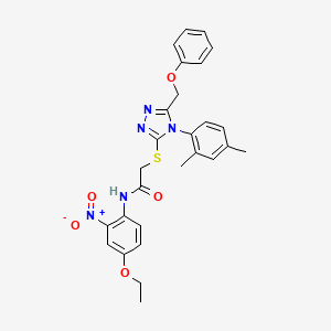 2-{[4-(2,4-dimethylphenyl)-5-(phenoxymethyl)-4H-1,2,4-triazol-3-yl]sulfanyl}-N-(4-ethoxy-2-nitrophenyl)acetamide