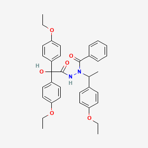 molecular formula C35H38N2O6 B11081331 N'-[bis(4-ethoxyphenyl)(hydroxy)acetyl]-N-[1-(4-ethoxyphenyl)ethyl]benzohydrazide 