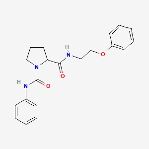 molecular formula C20H23N3O3 B11081349 N~2~-(2-phenoxyethyl)-N~1~-phenylpyrrolidine-1,2-dicarboxamide 