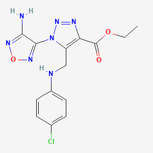 1H-[1,2,3]Triazole-4-carboxylic acid, 1-(4-aminofurazan-3-yl)-5-[(4-chlorophenylamino)methyl]-, ethyl ester