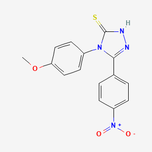 molecular formula C15H12N4O3S B11081362 4-(4-methoxyphenyl)-5-(4-nitrophenyl)-4H-1,2,4-triazole-3-thiol 