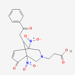 3-[1,5-Dinitro-8-oxo-9-(2-oxo-2-phenylethyl)-3-azabicyclo[3.3.1]non-6-en-3-yl]propanoic acid