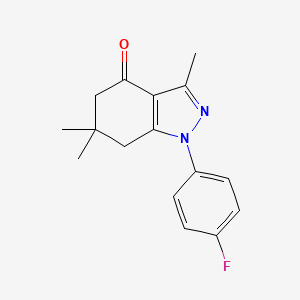 molecular formula C16H17FN2O B11081414 1-(4-fluorophenyl)-3,6,6-trimethyl-1,5,6,7-tetrahydro-4H-indazol-4-one 