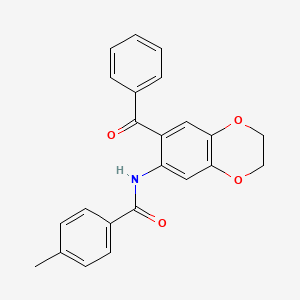 molecular formula C23H19NO4 B11081417 N-(7-benzoyl-2,3-dihydro-1,4-benzodioxin-6-yl)-4-methylbenzamide 