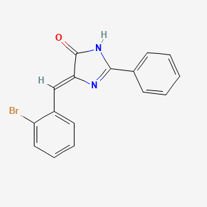 molecular formula C16H11BrN2O B11081420 4-[(Z)-1-(2-Bromophenyl)methylidene]-2-phenyl-1H-imidazol-5-one 